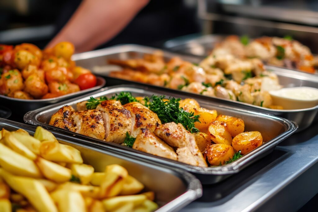 private party catering services Elgin Illinois buffet chicken potatoes